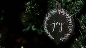 Preview wallpaper tree, decoration, inscription, new year, christmas