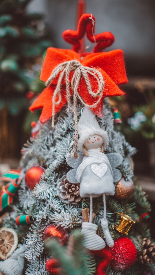 540x960 Wallpaper tree, decorations, toys, new year, christmas