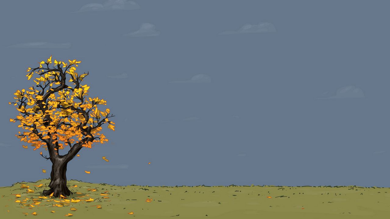 Wallpaper tree, drawing, fall