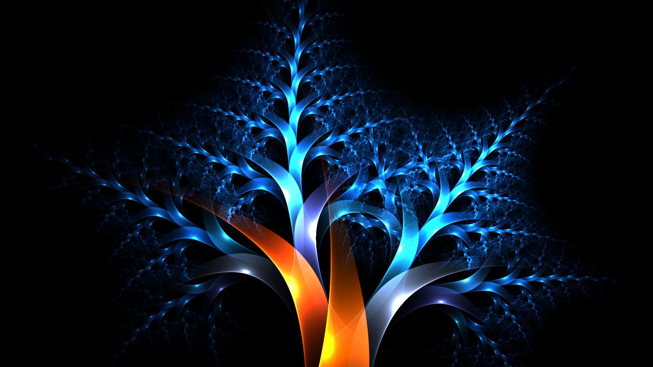 Wallpaper tree, fractal, lines, plexus