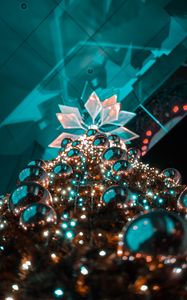 Preview wallpaper tree, garland, new year, christmas, decoration