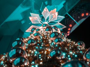Preview wallpaper tree, garland, new year, christmas, decoration