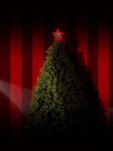 Preview wallpaper tree, garland, star, holiday, christmas, inscription, congratulations