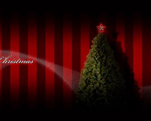 Preview wallpaper tree, garland, star, holiday, christmas, inscription, congratulations