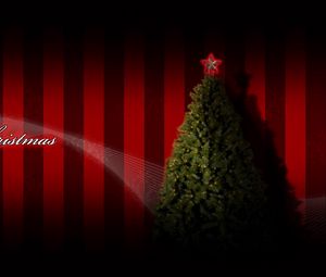 Preview wallpaper tree, garland, star, holiday, christmas, inscription, congratulations