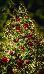 Preview wallpaper tree, garlands, balls, decoration, new year, christmas