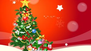Preview wallpaper tree, gifts, star, snowflake, holiday, christmas