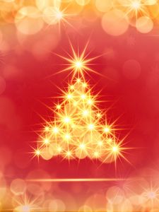 Preview wallpaper tree, glare, bokeh, circles, shine, new year