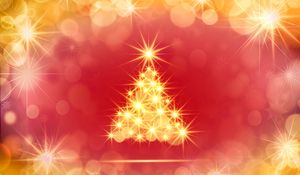 Preview wallpaper tree, glare, bokeh, circles, shine, new year