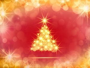 Preview wallpaper tree, glare, bokeh, circles, shine, new year