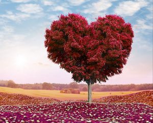 Preview wallpaper tree, heart, photoshop, leaves
