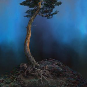 Preview wallpaper tree, hill, silhouette, art