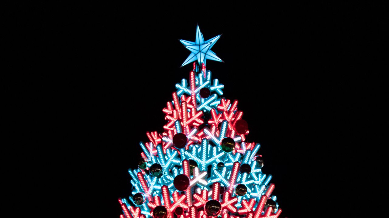 Wallpaper tree, illumination, decoration, new year, christmas
