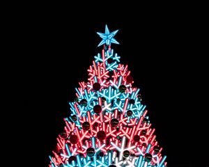 Preview wallpaper tree, illumination, decoration, new year, christmas
