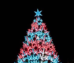 Preview wallpaper tree, illumination, decoration, new year, christmas
