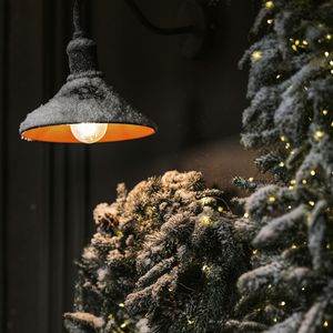 Preview wallpaper tree, lamp, garland, snow, winter