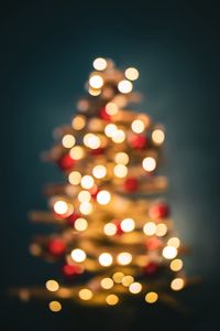 Preview wallpaper tree, lights, blur, bokeh, new year, christmas