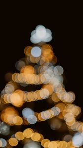 Preview wallpaper tree, lights, bokeh, glare, blur