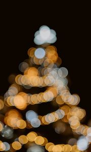 Preview wallpaper tree, lights, bokeh, glare, blur