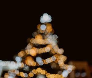 Preview wallpaper tree, lights, bokeh, glare, blur