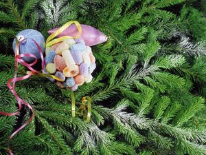 Preview wallpaper tree, needles, branches, christmas toys, snow