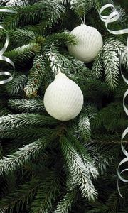 Preview wallpaper tree, needles, christmas decorations, snow, holiday, christmas