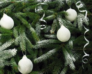 Preview wallpaper tree, needles, christmas decorations, snow, holiday, christmas