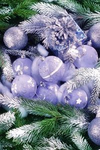 Preview wallpaper tree, needles, christmas decorations, balloons, glitter
