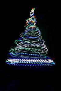 Preview wallpaper tree, neon, long exposure, freezelight, light