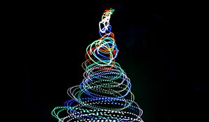 Preview wallpaper tree, neon, long exposure, freezelight, light
