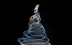 Preview wallpaper tree, neon, long exposure, freezelight, light