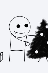 Preview wallpaper tree, new year, little man