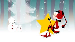Preview wallpaper tree, new year, snowmen, girl, star, snowflake