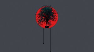Preview wallpaper tree, pot, plant, circle, art