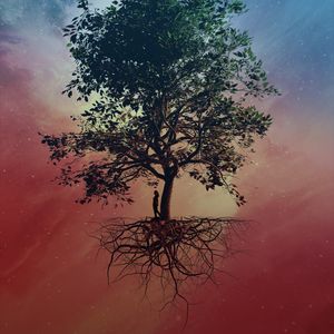 Preview wallpaper tree, silhouette, sky, art