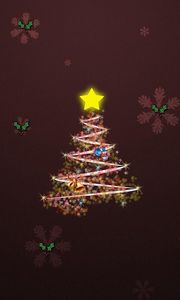 Preview wallpaper tree, snowflakes, stars, bells