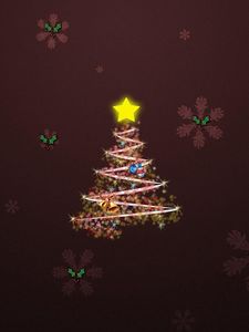 Preview wallpaper tree, snowflakes, stars, bells