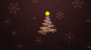 Preview wallpaper tree, snowflakes, stars, bells