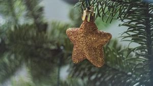 Preview wallpaper tree, star, decoration, new year, christmas