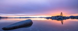 Preview wallpaper tree, stones, island, lake, nature