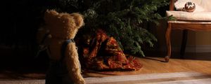 Preview wallpaper tree, toy, teddy bear, new year, christmas