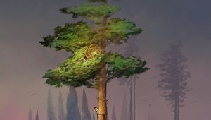 Preview wallpaper tree, trees, silhouettes, grass, art