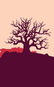 Preview wallpaper tree, vector, art, hill, landscape