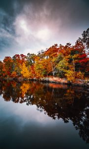 Preview wallpaper trees, autumn, lake, reflection, autumn colors