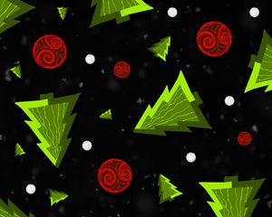 Preview wallpaper trees, balls, decorations, pattern, new year, christmas