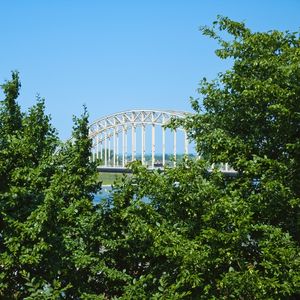 Preview wallpaper trees, bridge, river, sky