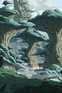 Preview wallpaper trees, fantasy, landscape, art