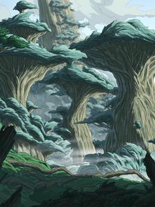 Preview wallpaper trees, fantasy, landscape, art