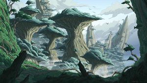 Preview wallpaper trees, fantasy, landscape, art