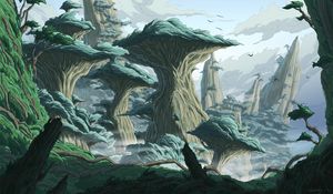 Preview wallpaper trees, fantasy, landscape, art